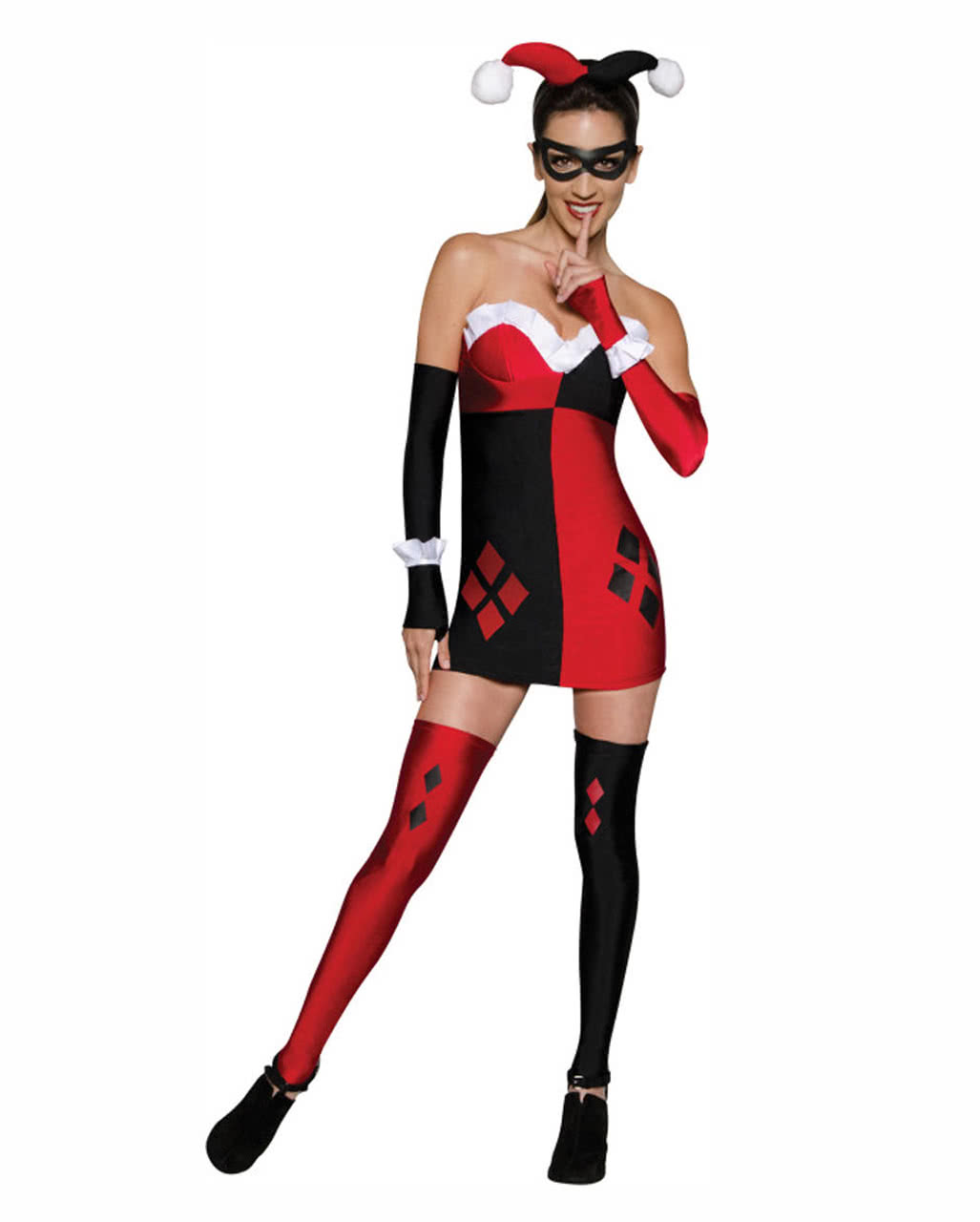 7-tlg. Harley Quinn Kostüm-Minikleid  DC L