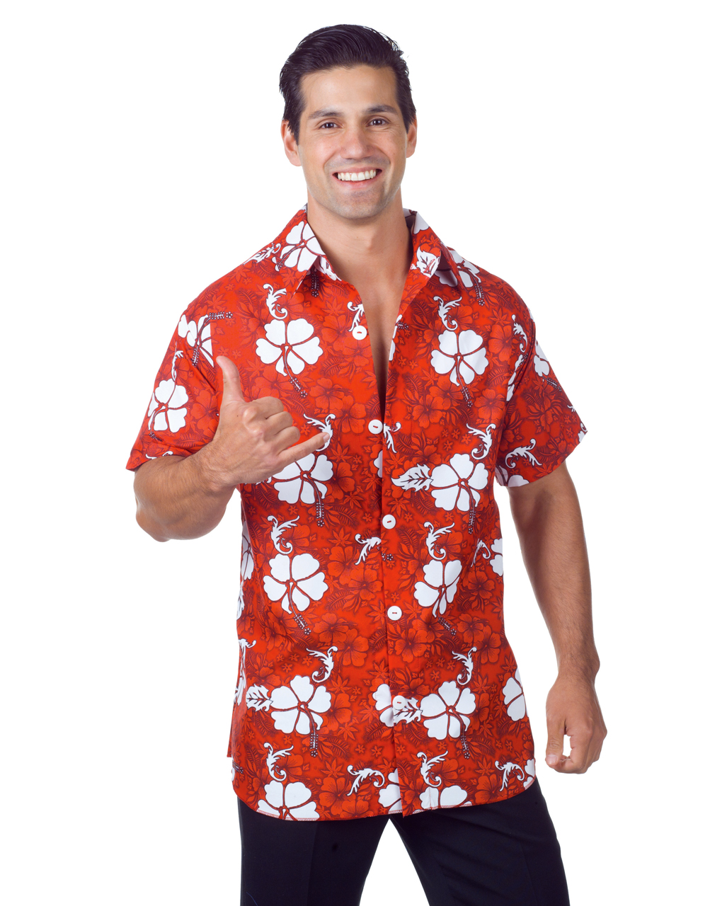 Hawaii Hemd Rot Plus Size für Fasching XL