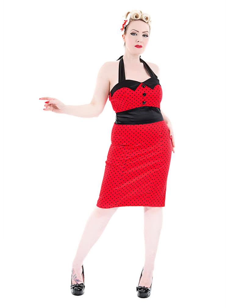 50er Jahre Bleistift Kleid Neckholder Kleid Pinup Kleid M