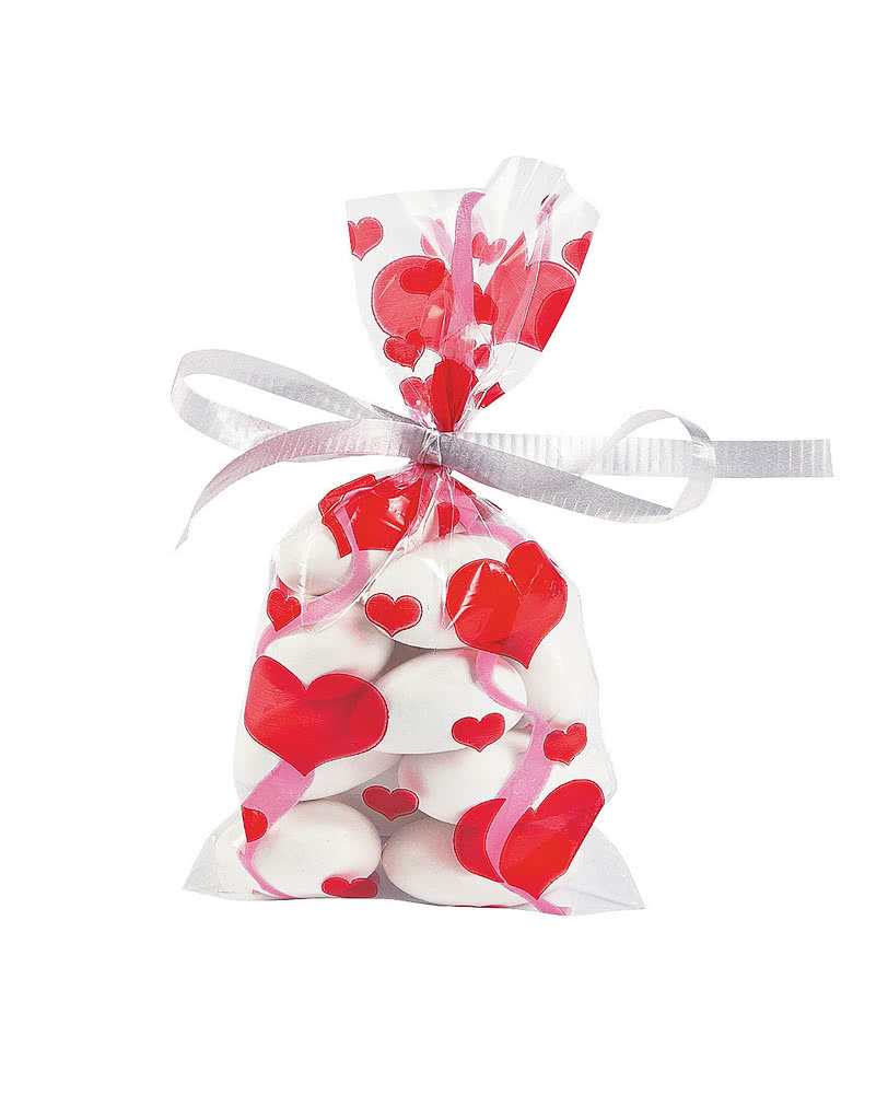 Cellophan Tütchen Herzen 24 St.  Tütchen für Gast Geschenke
