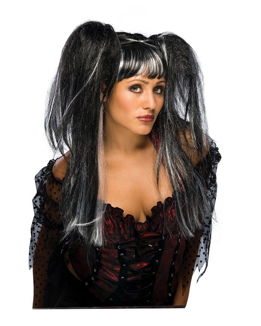 Feen Perücke Lilith schwarz/weiß  Halloween Perücken kaufen