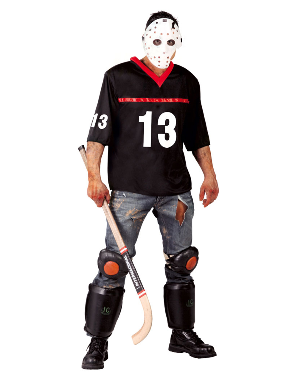 Hockey Spieler Kostüm mit Maske Serienkiller Halloween Kostüm One Size