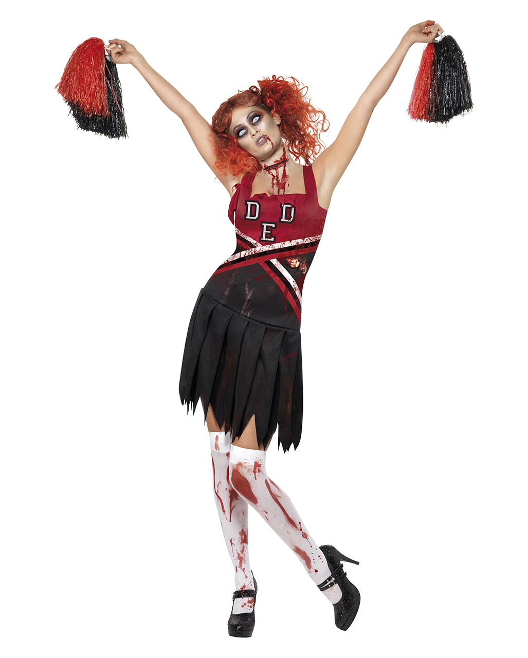 Horror Cheerleader Kostüm Zombie Cheerleader Uniform L