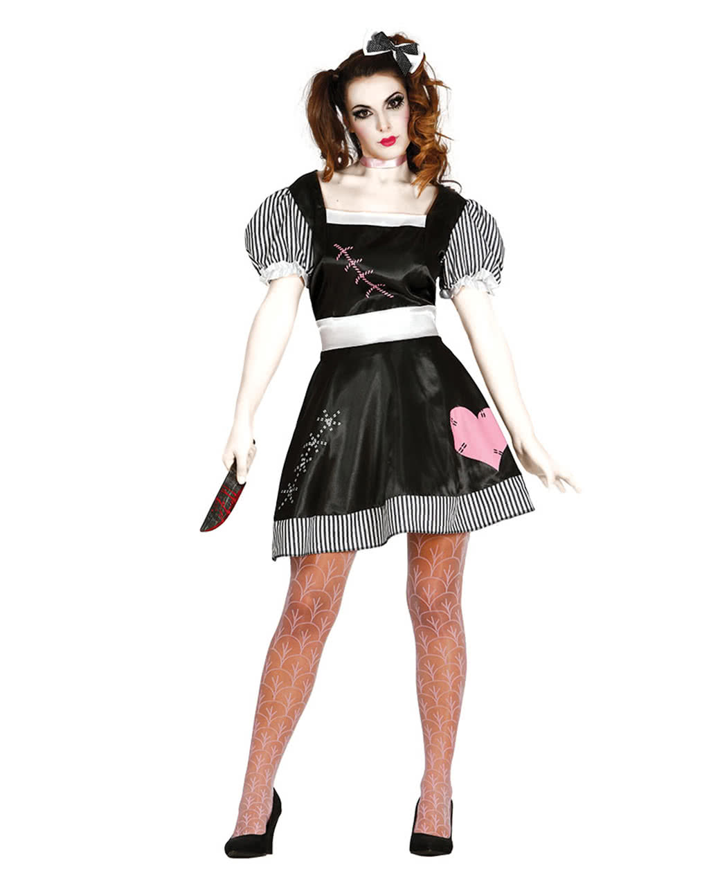 Horrorpuppe Damenkostüm für Halloween & Fasching M