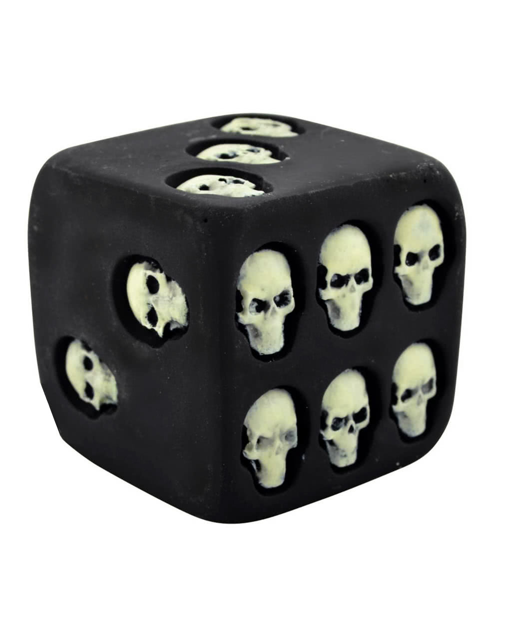 6er-Set Totenkopf Würfel phosphoreszierend im Dunklen