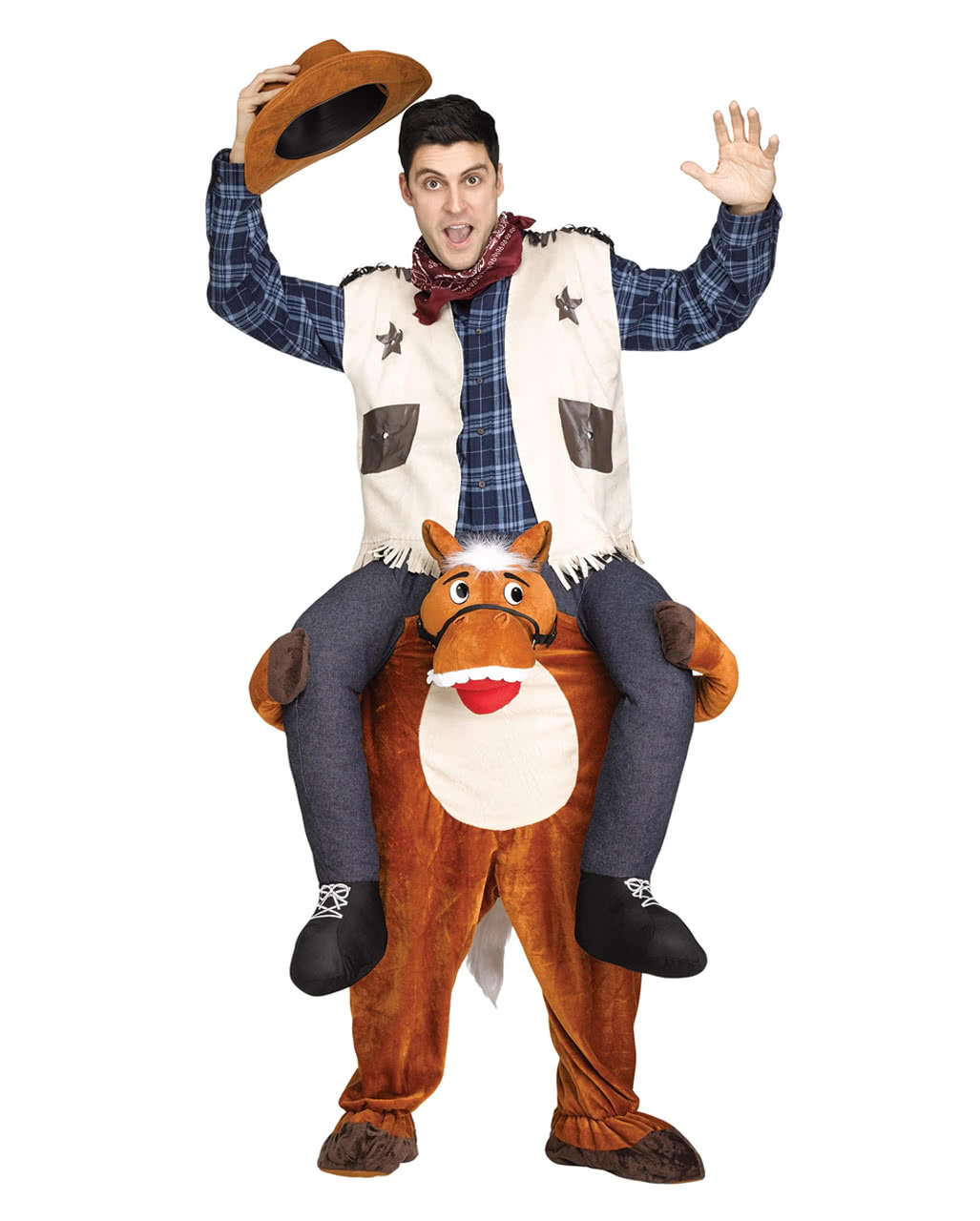 Reitender Cowboy Carry Me Kostüm für Fasching One Size