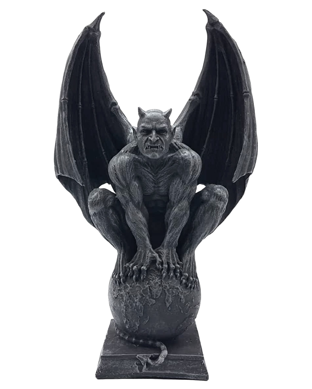Gargoyle auf Weltkugel Dekofigur Halloween Deko