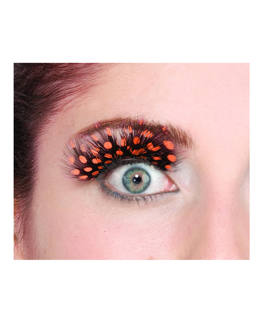 Federwimpern Orange gepunktet - Wimpern mit Federdesign