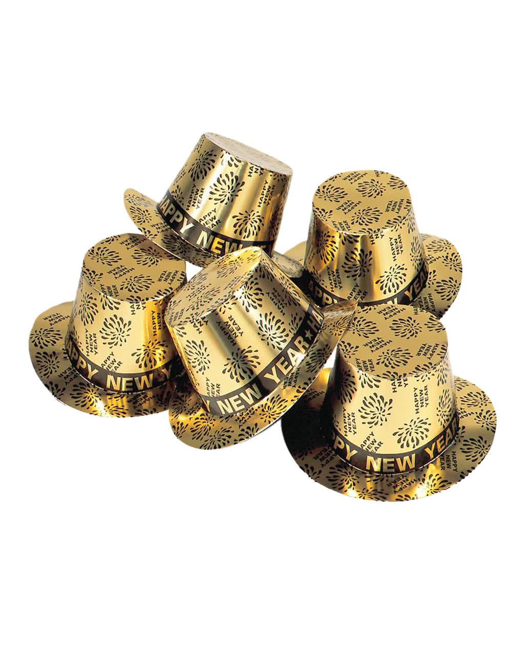 Happy New Year Zylinder golden für Silvester