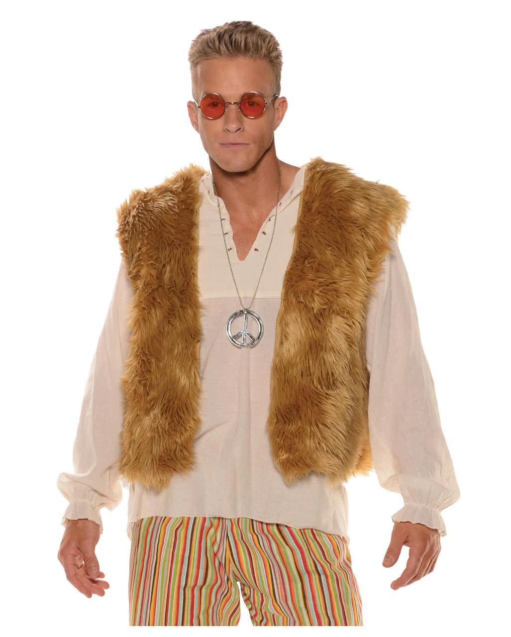 Hippie Fell Weste als Kostümzubehör One Size