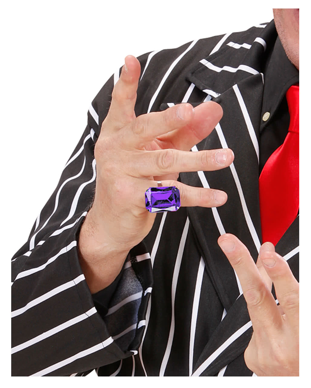 Ring mit amethystviolettem Schmuckstein Kostümzubehör billig