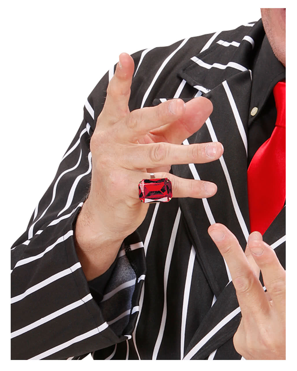 Ring mit rubinrotem Schmuckstein   Karnevals Schmuck