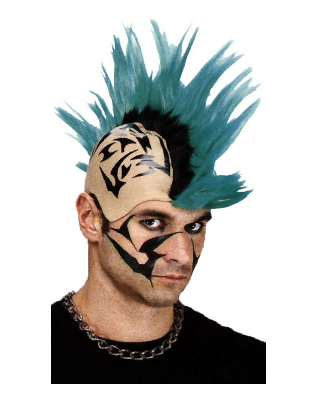 Mohawk Punk Perücke grün als Faschingsperücke