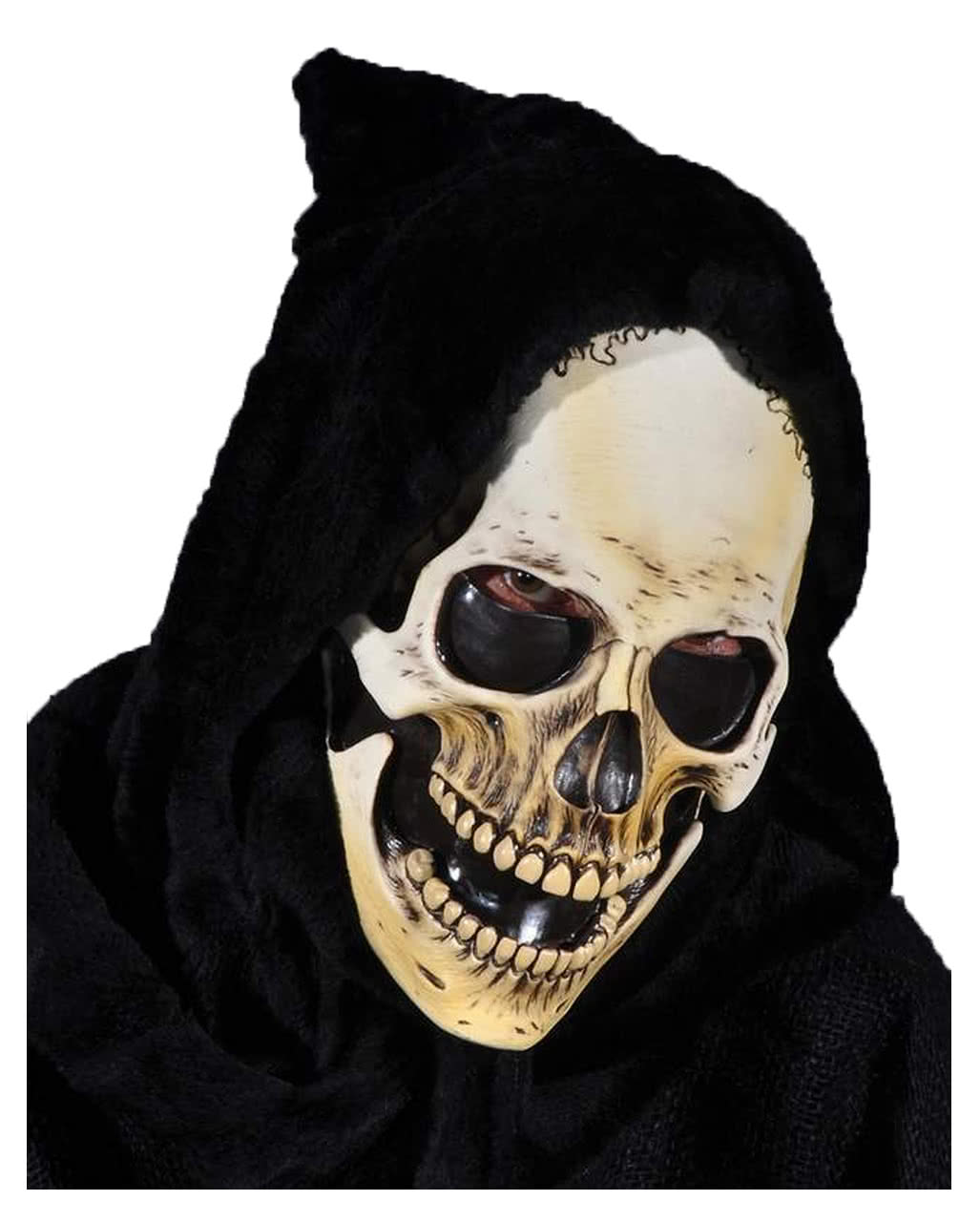 Kapuzen Skelett Maske als Totenschädel Maske