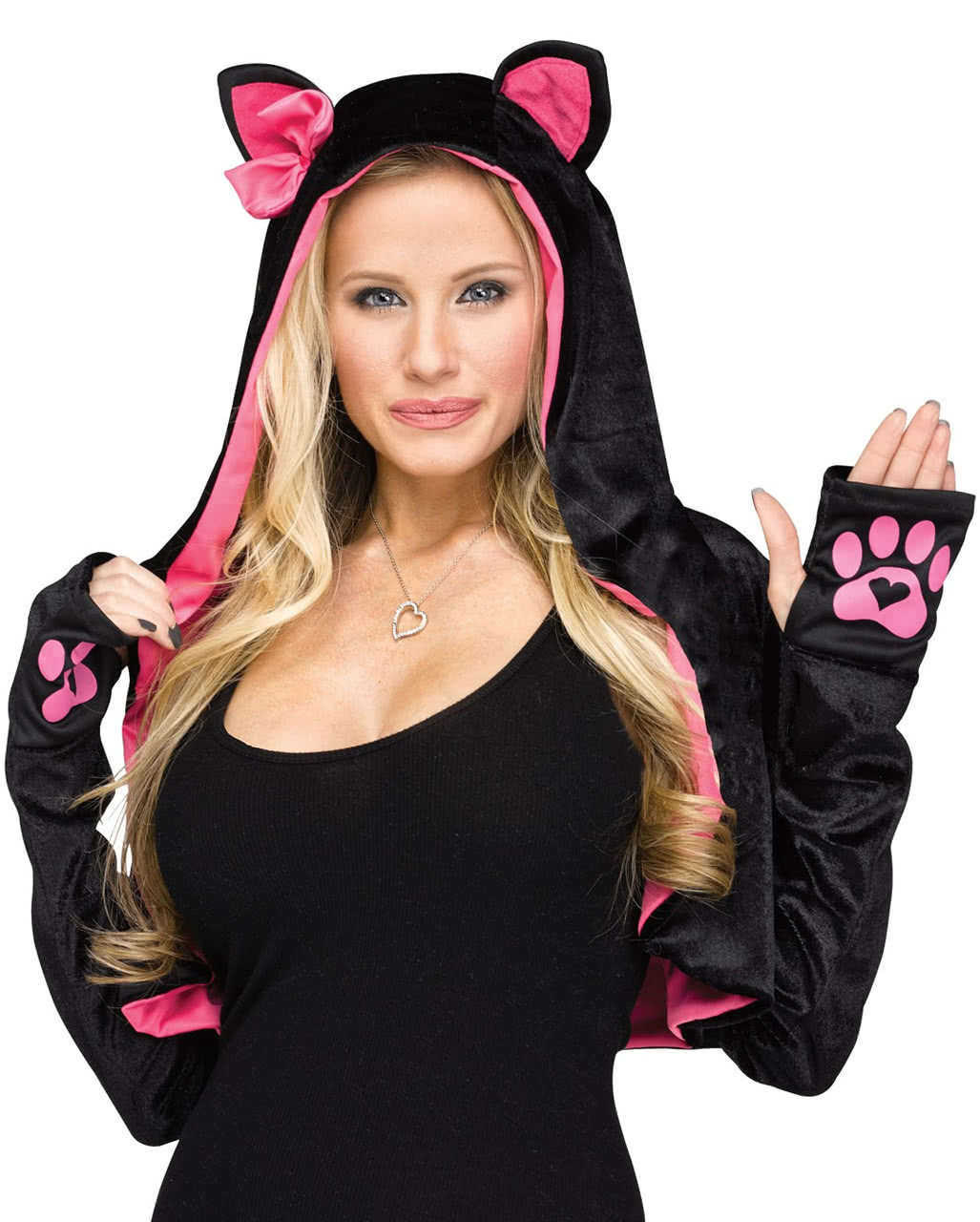 Kapuzen Stola mit Katzen Motiv ❤ JETZT kaufen S/M