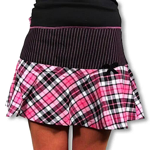 Punk Minirock rosa -karierter Minirock-Punk Mini L / 40