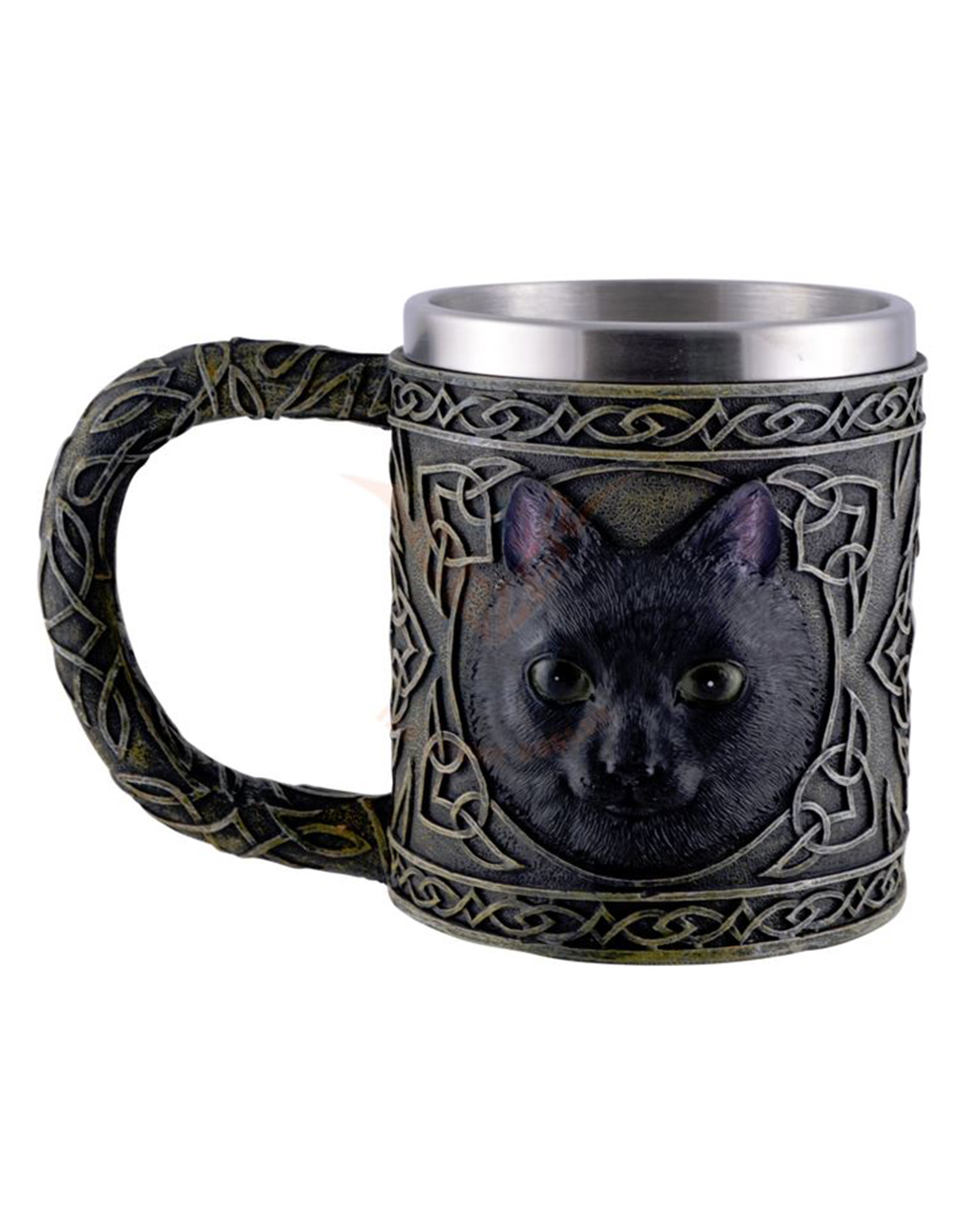 Keltischer Krug mit schwarzem Katzen Motiv ❤