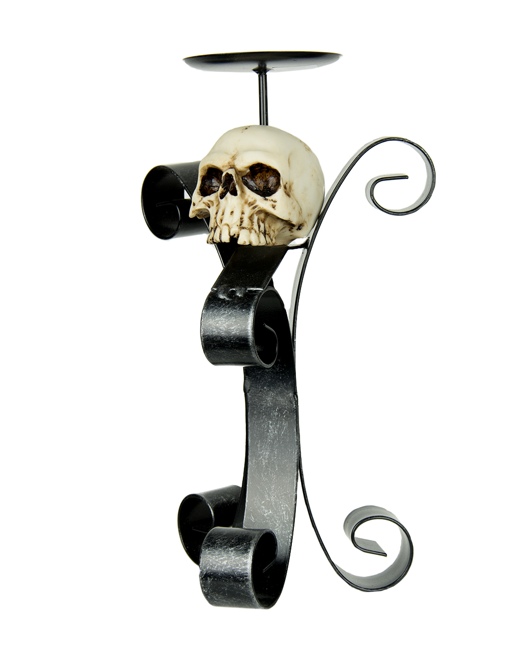Kerzenhalter mit Totenkopf als Gothic Dekoration