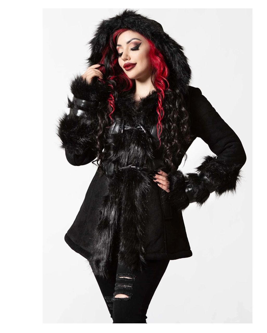 KILLSTAR Flies By Night Kunstfell Mantel ordern ✤ L