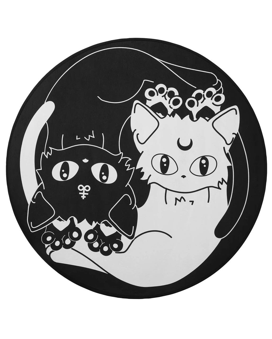 KILLSTAR Runder Yin Yang Teppich ➔ Gothic Homeware