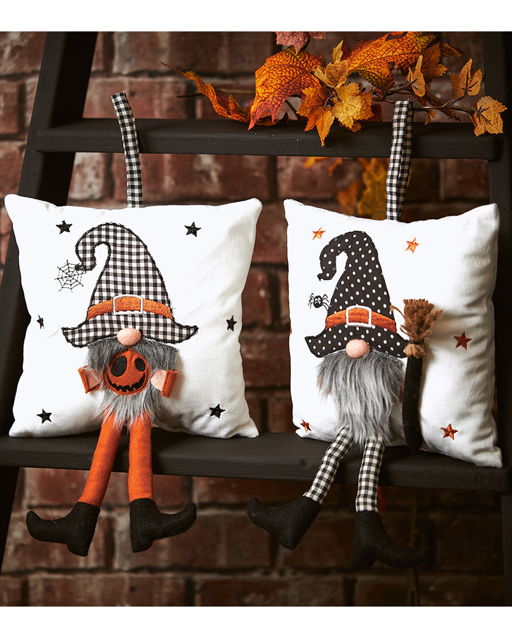 Kleines Halloween Hexen Kissen 25x25 cm als Deko