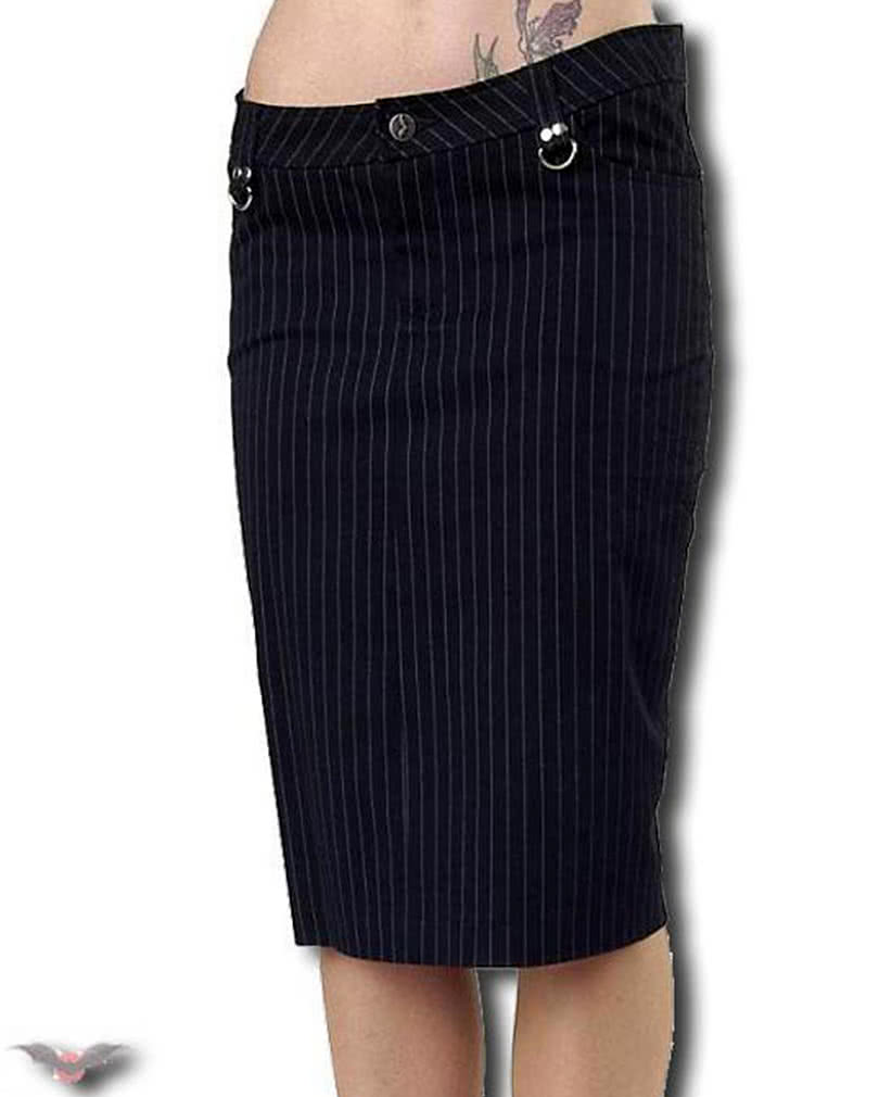 knielanger Nadelstreifenrock Gr.30   Damen Mode