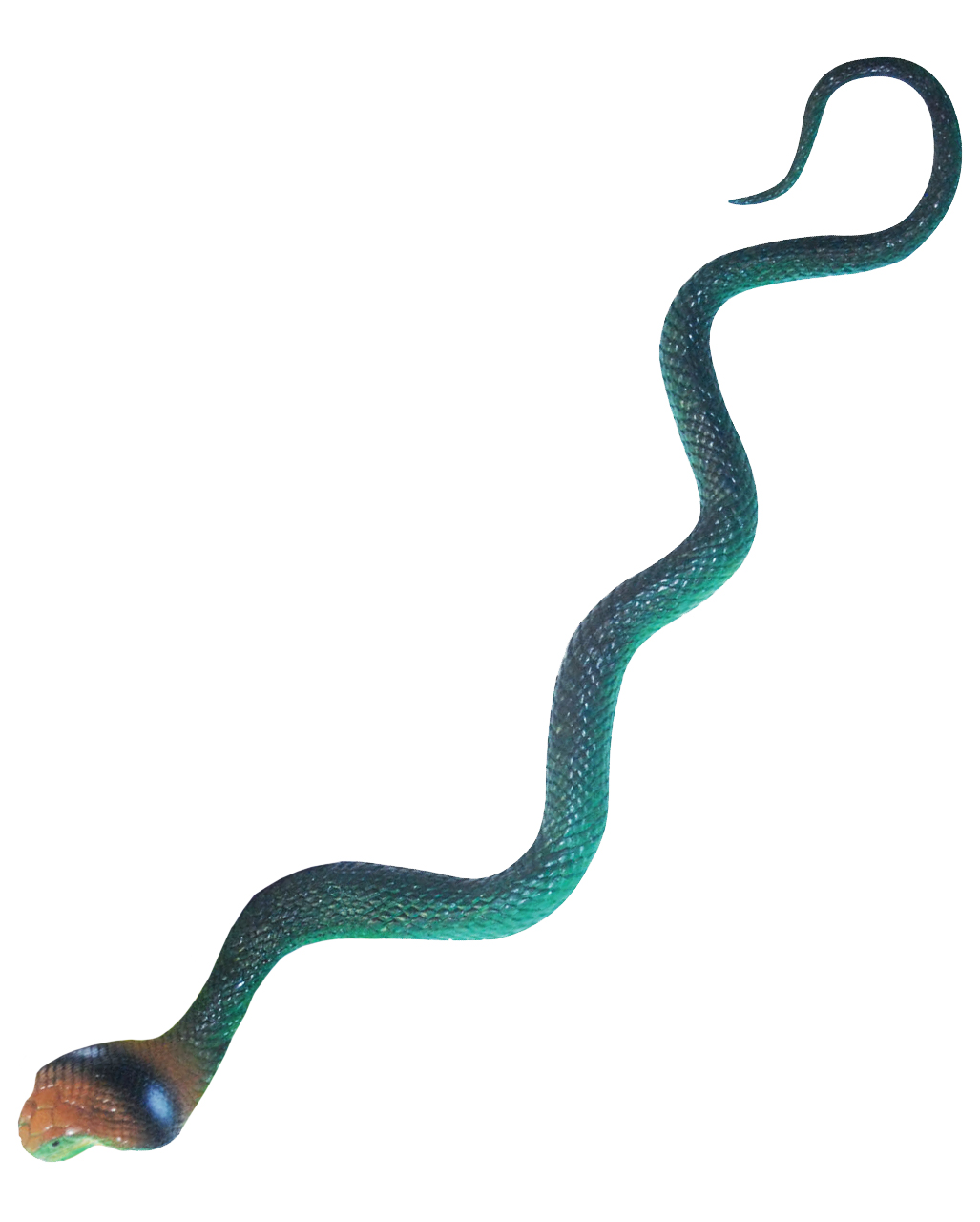 Kobra Schlange grün   Realistische Gummischlange