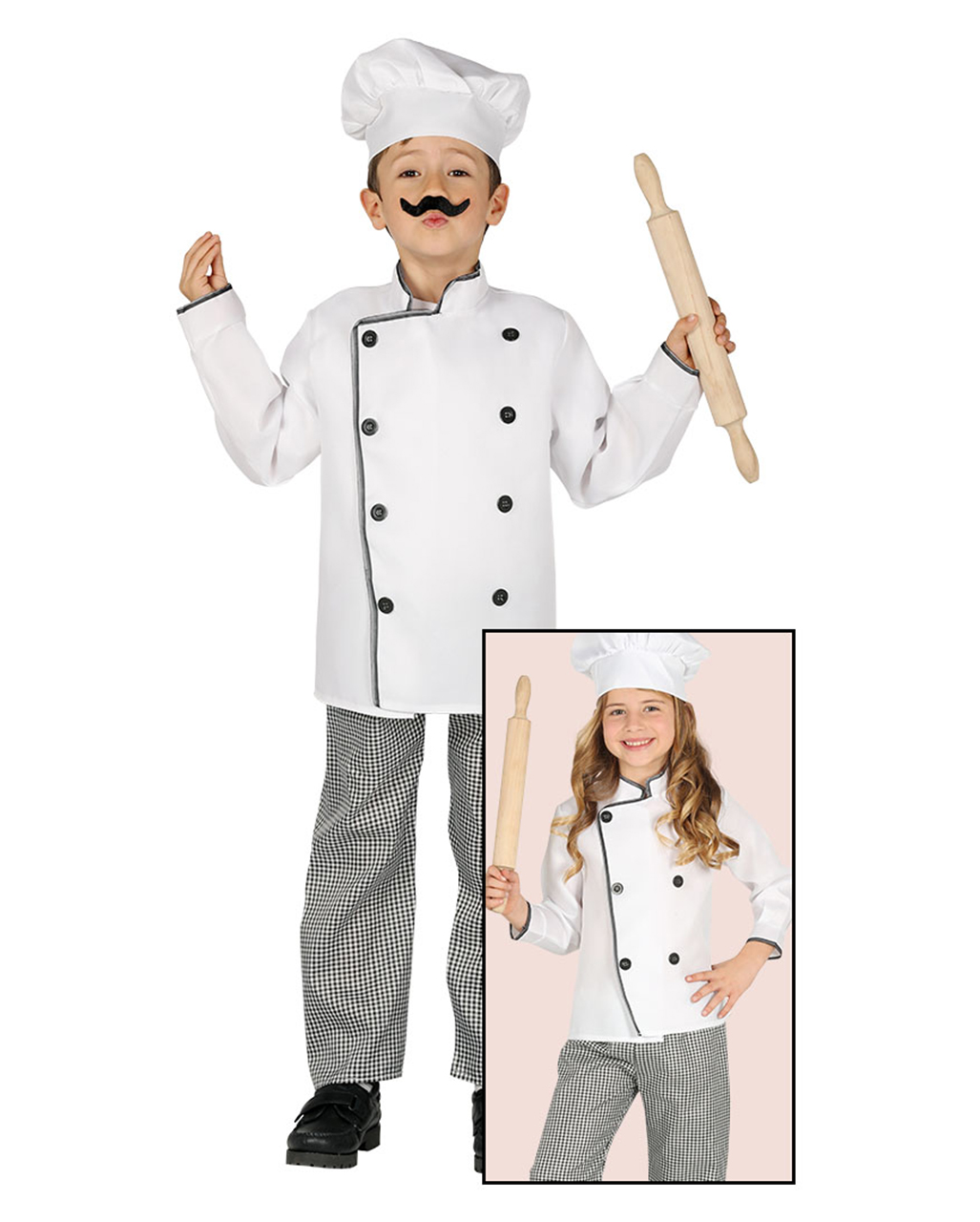 Koch Kinderkostüm für Fasching XL