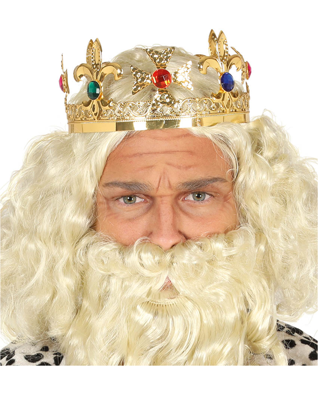 Königskrone mit Steinen gold für Halloween