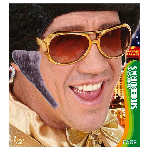 Koteletten grau -Elvis Gesichtsbehaarung-Halber Bart