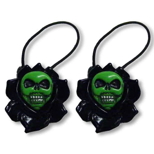 Skull Rose Haargummi schwarz -Punk Accessoires-Haargummi Totenkopf