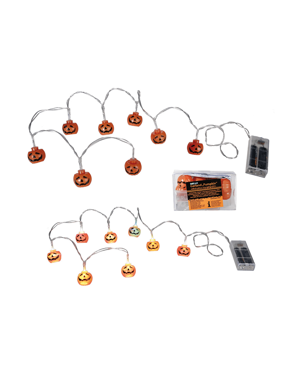 Kürbis Lichterkette mit farbwechselnder LED 1,3m