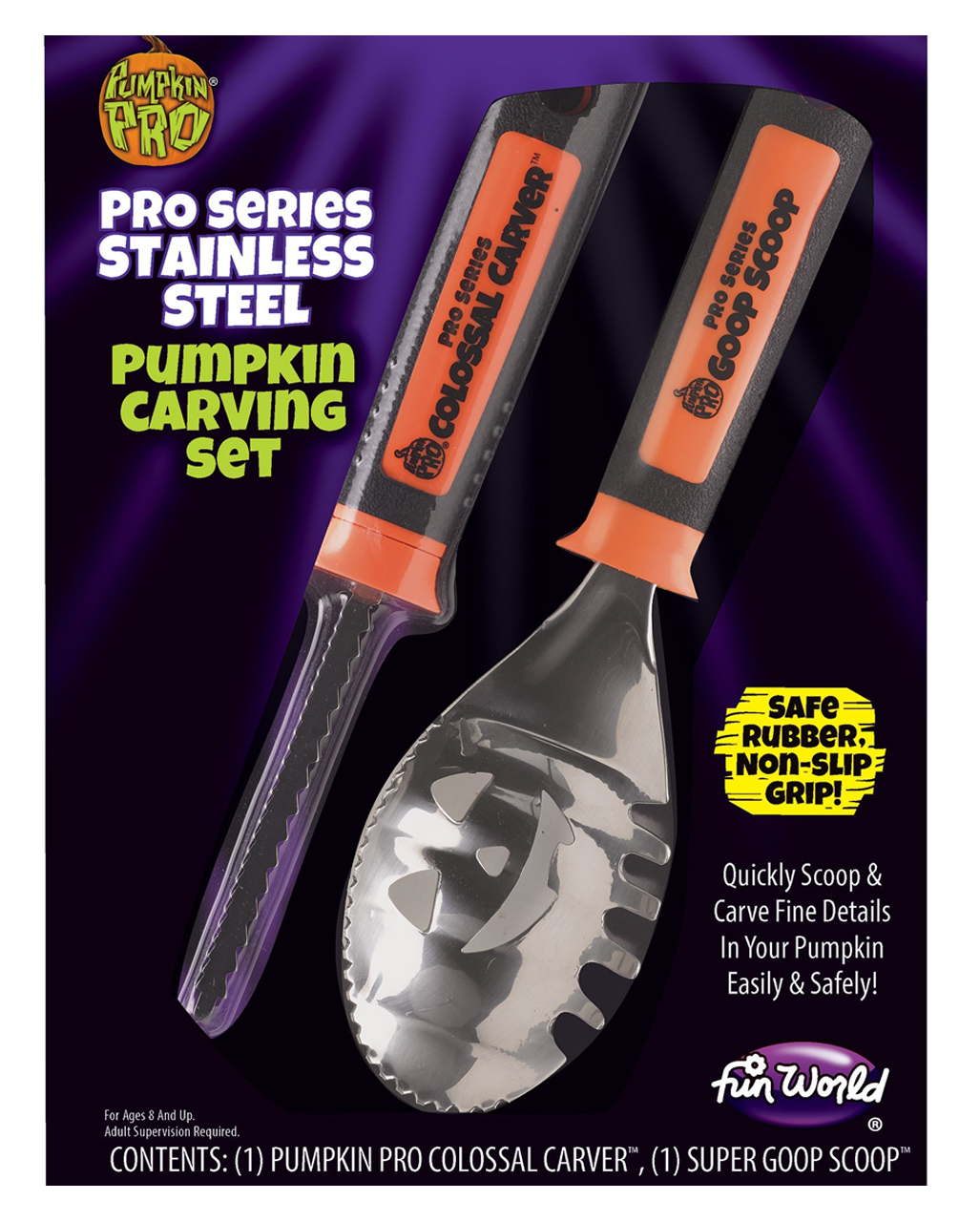 Edelstahl Kürbis Schnitz Set 2 tlg.  Halloween Kürbis schnitzen