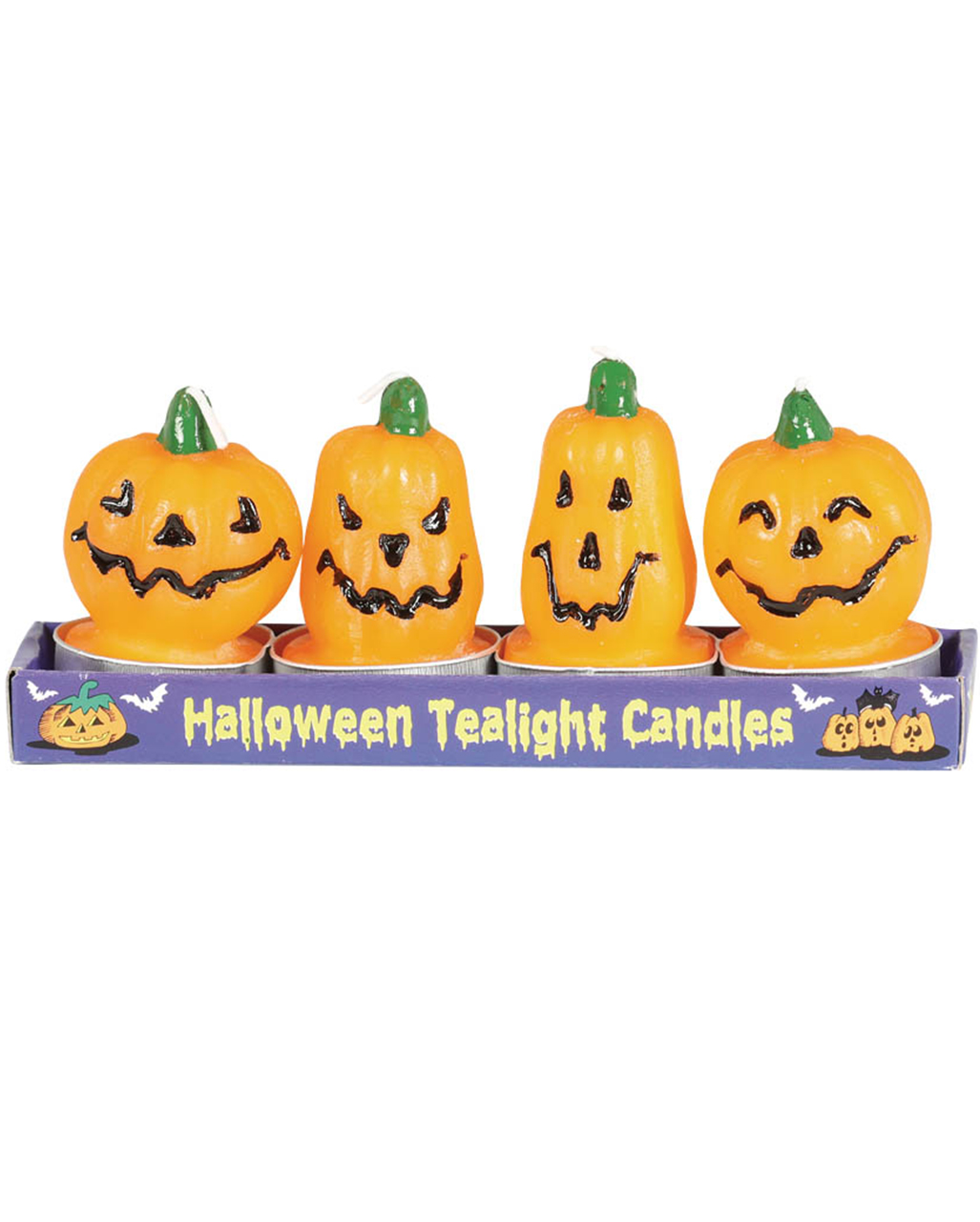 Kürbis Teelichter 4er Pack Halloween Tischdeko