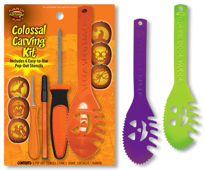 Kürbis Schnitz Set mit Vorlagen   Halloween Kürbis schnitzen leicht