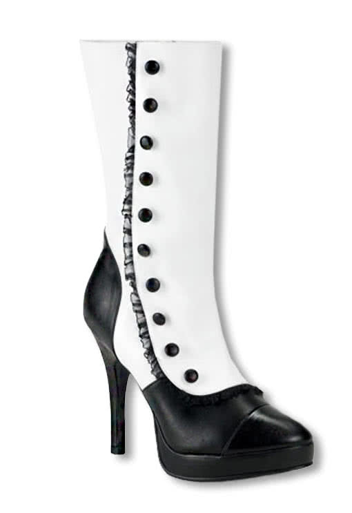 Plateau Stiefelette weiß Kostüm Schuhe 36