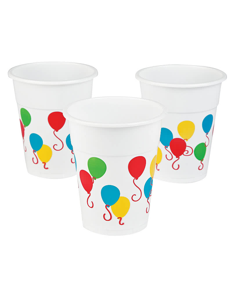 25 Partybecher mit Ballon-Motiv 0,5l Partygeschirr