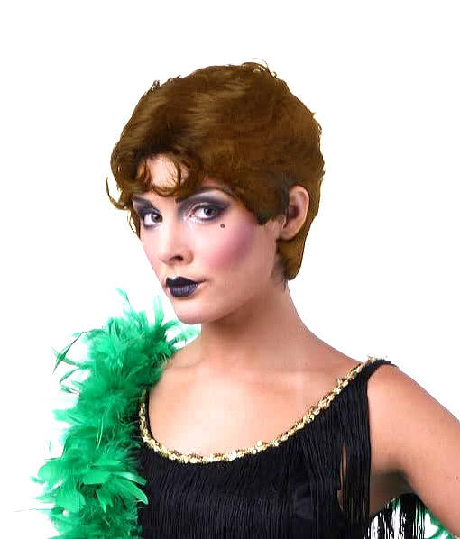 Kurzhaar Perücke braun -kurze braune Echthaarperücke