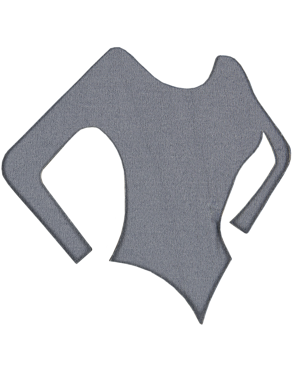 Langarm Damen-Body grau als Kostümzubehör M /42-44