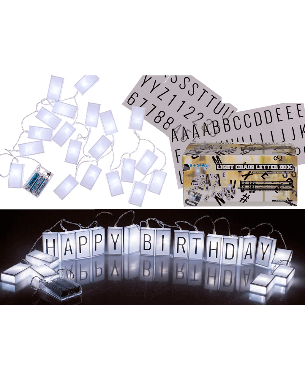 Lichterkette Letterbox inkl. Buchstaben u. Zahlen ★
