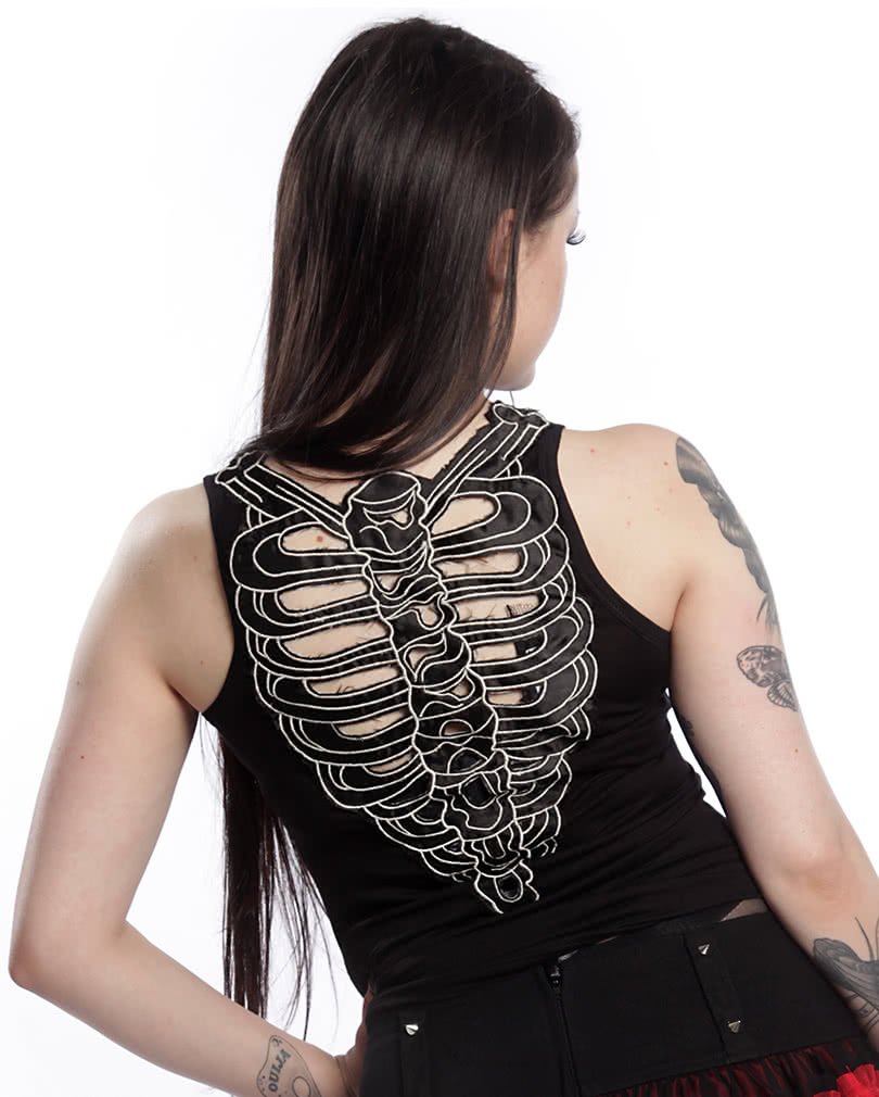 Longtop schwarz   Gothic Top  Punk Tank Top  L