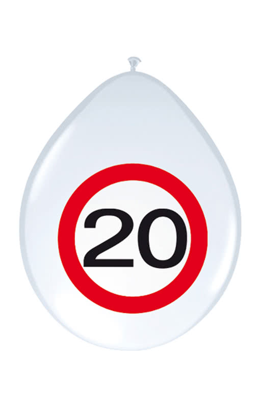 Luftballon Verkehrsschild 20 Geburtstags Deko