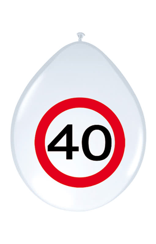Luftballon Verkehrsschild 40 Geburtstags Deko