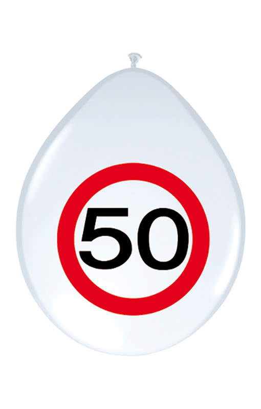 Luftballon Verkehrsschild 50 Geburtstags Deko