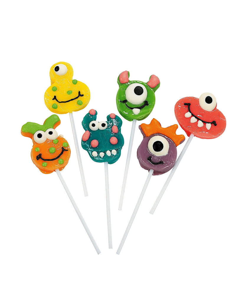 Lustiger Monster Lutscher 12 St. Halloween Süßwaren für Kinder