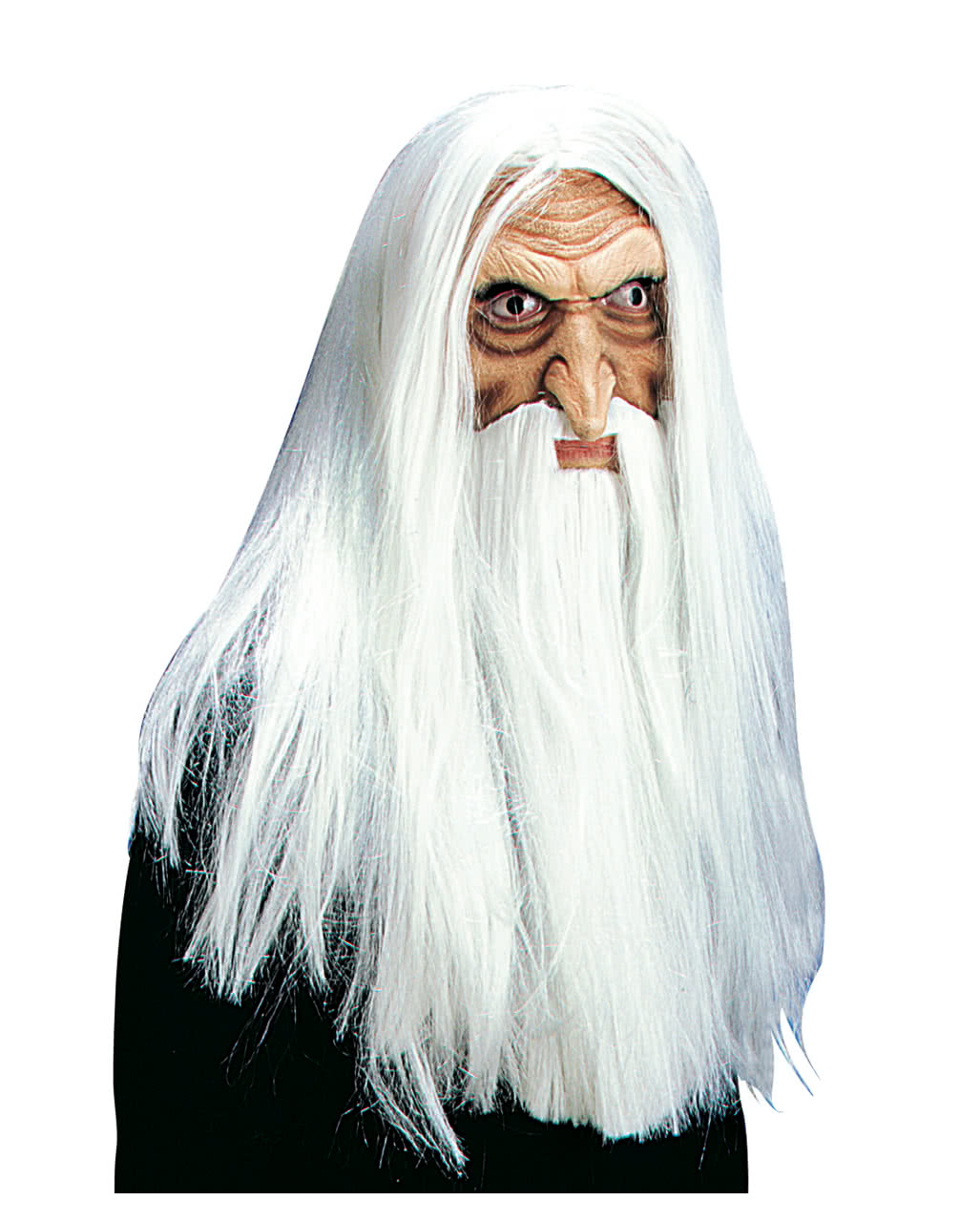 Magier Maske mit Perücke für Zauberer