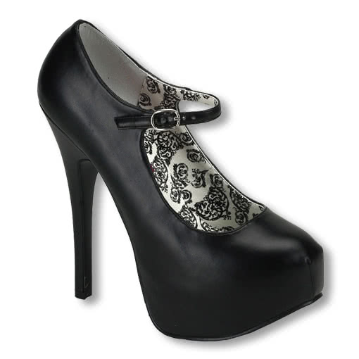 Mary Jane Pumps matt Gothic Rockabilly Burlesque Fashion 36