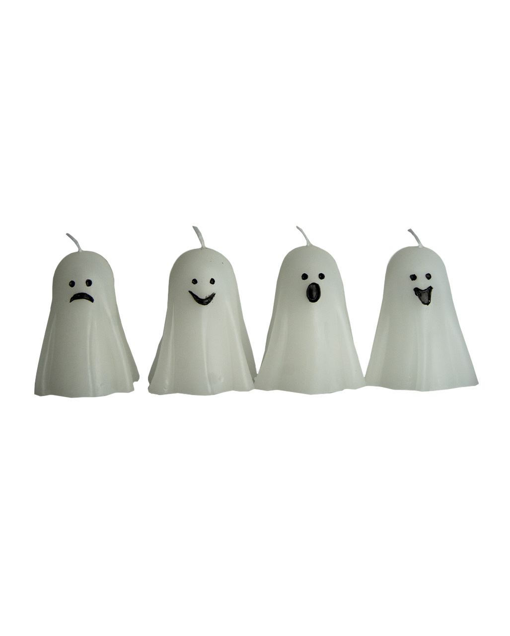 Mini Geister Kerzen 4er Set für Halloween