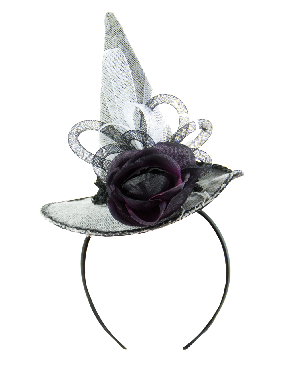 Mini-Hexenhut Sarah mit Rosen für Halloween & Gothic Party