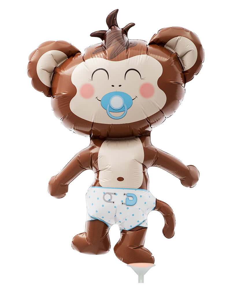 Mini-Folienballon Baby Boy Äffchen Süßer Luftballon mit